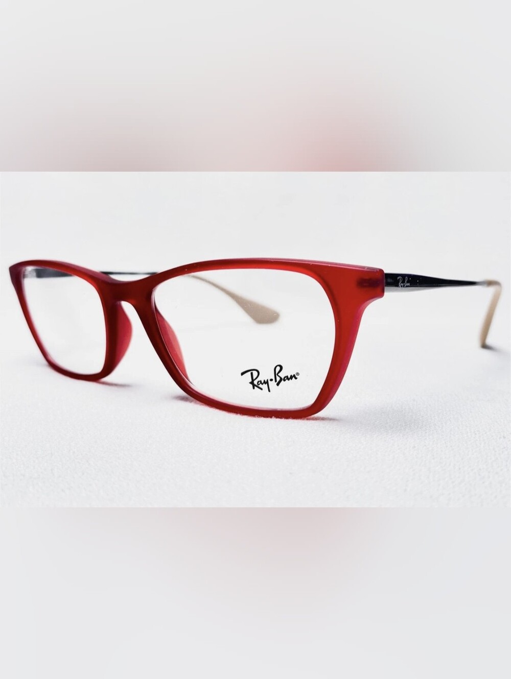 NEW Ray Ban RB7053 5525 Unisex Rubber Red Rectangle Eyeglasses Frames 52/17~140